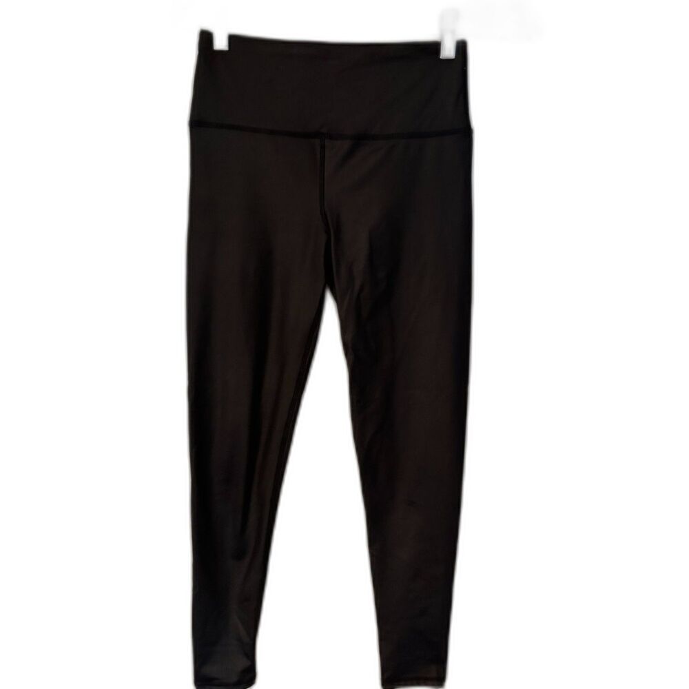 Kyodan Black Shiny High Waisted Leggings Women's Sz XS
